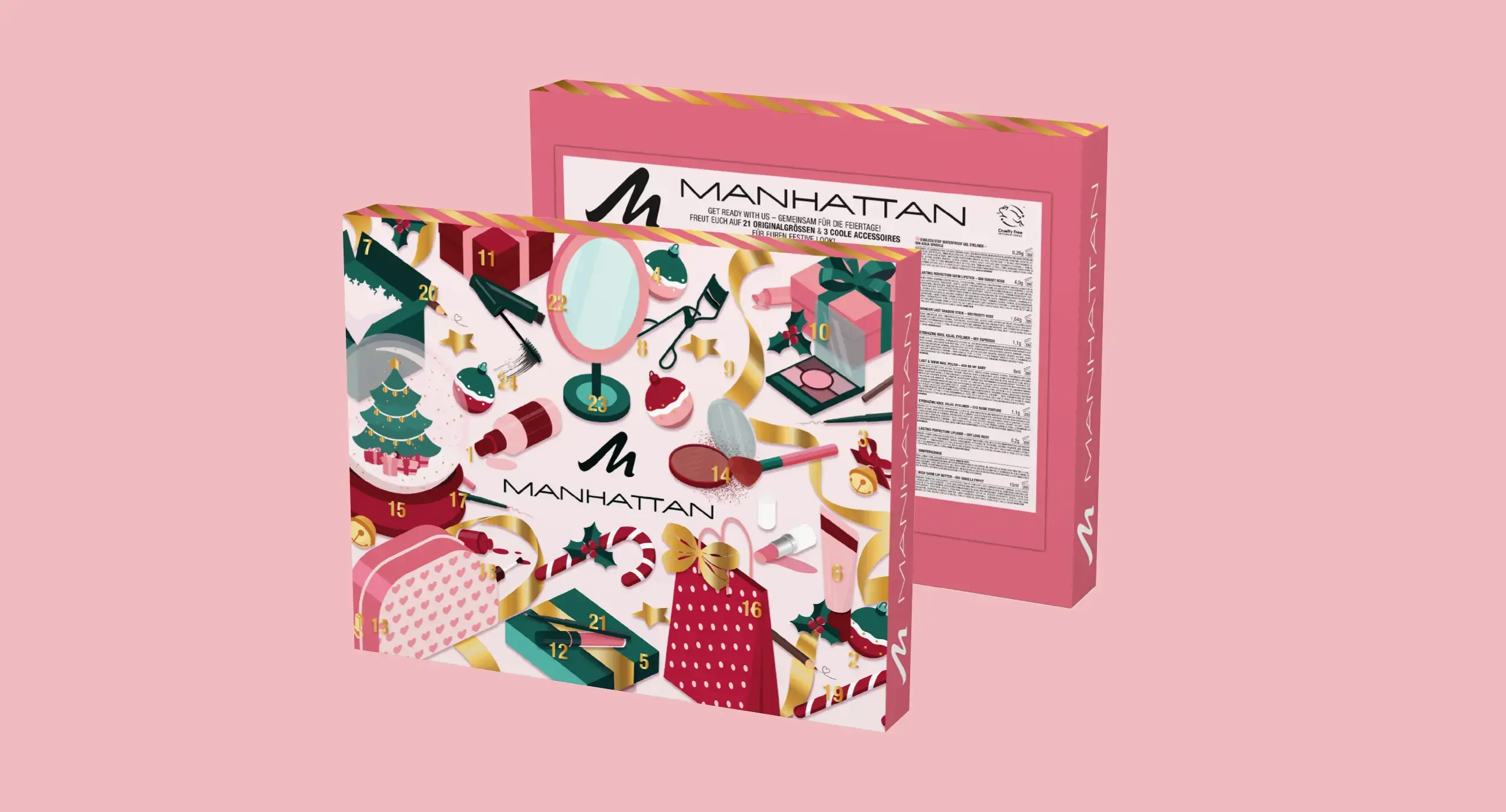 Manhattan Adventskalender Mockup Ansicht Front Back Gold-Veredelung Wimmelbild