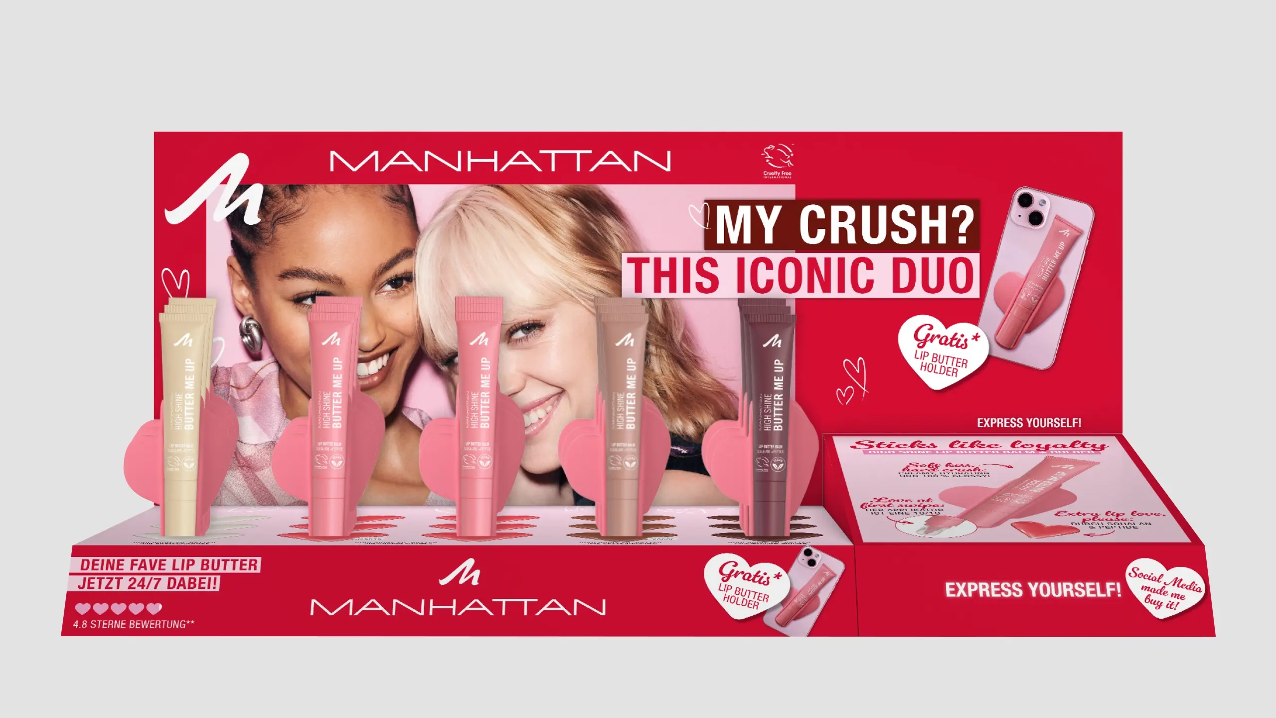 Manhattan Shop Tisch-Display red hearts