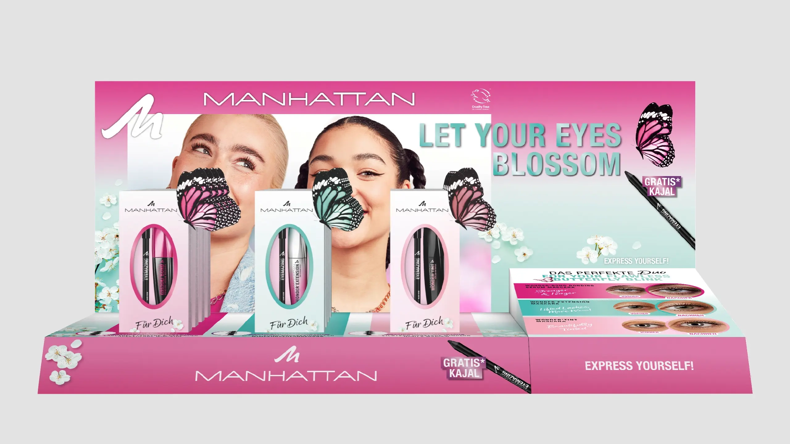 Manhattan Shop Tisch-Display blossom pink blue