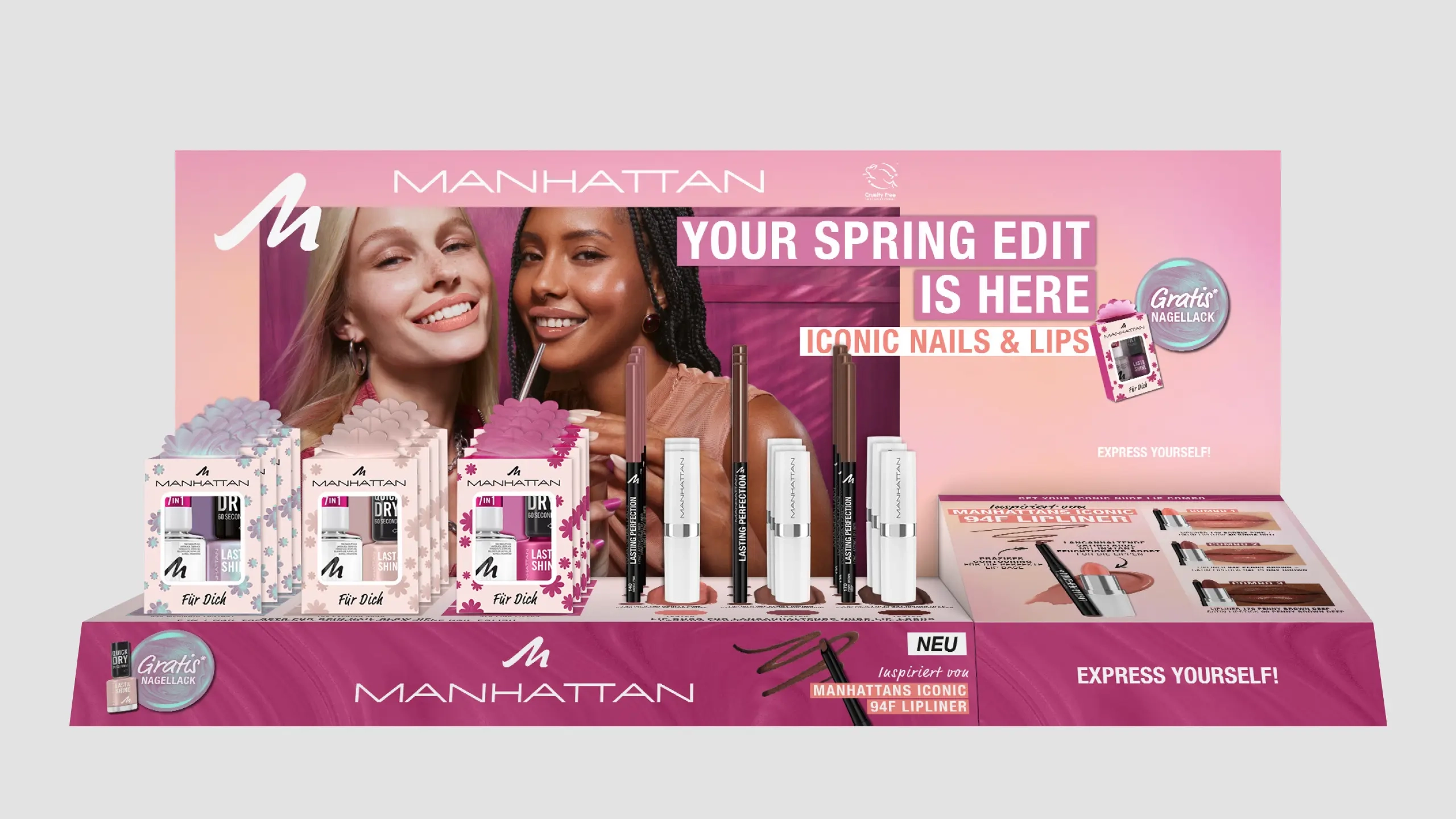 Manhattan Shop Tisch-Display spring edit pink