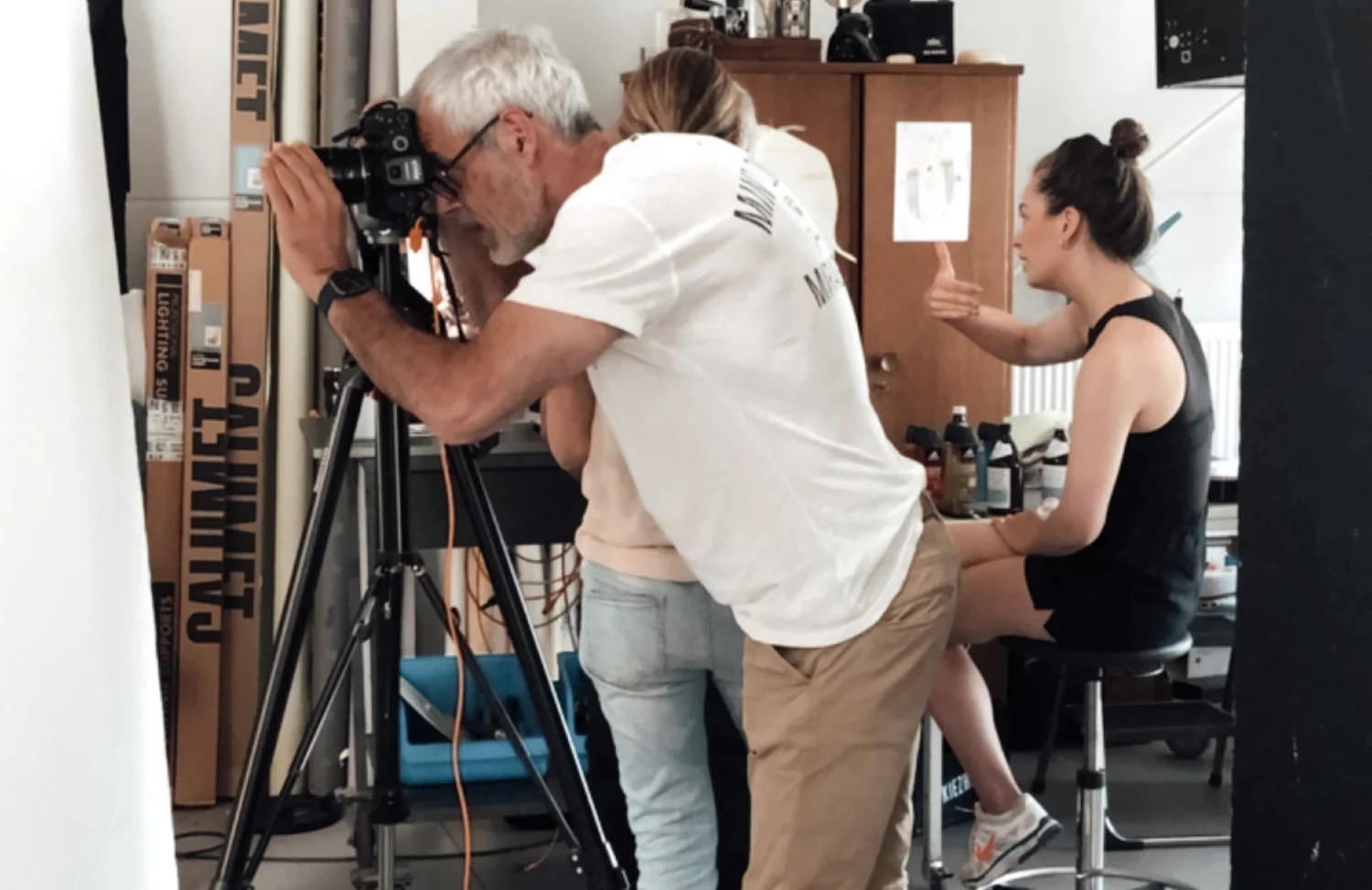 man photoshooting in studio