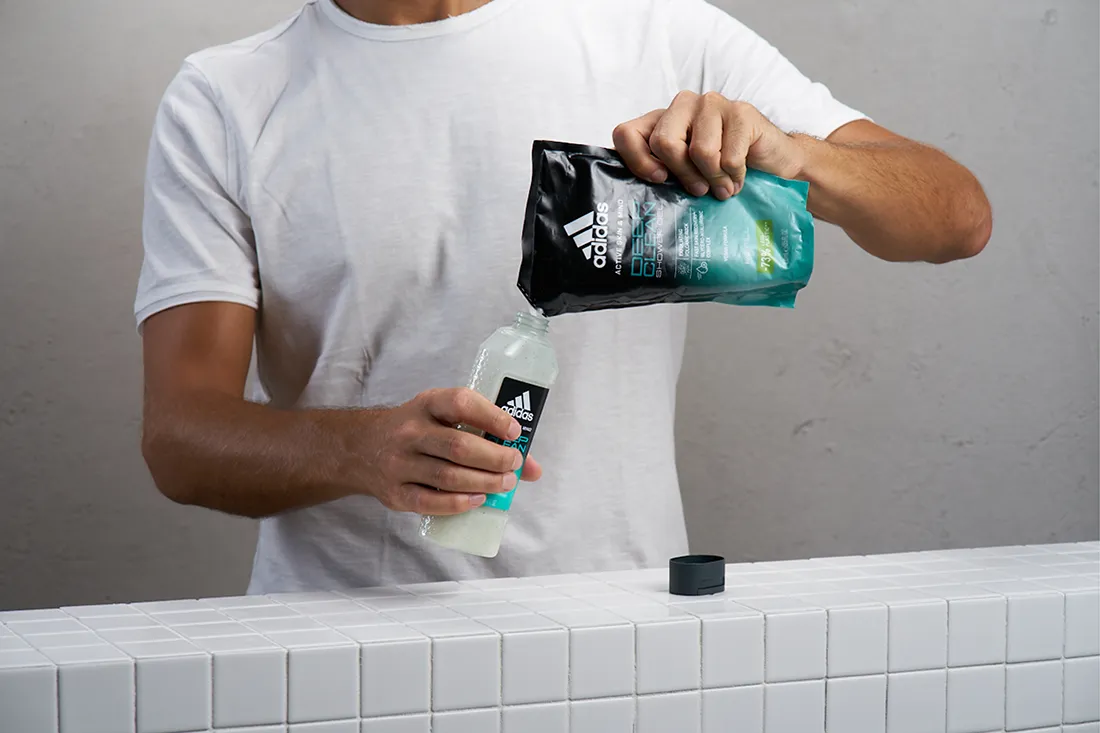 man with adidas deep clean