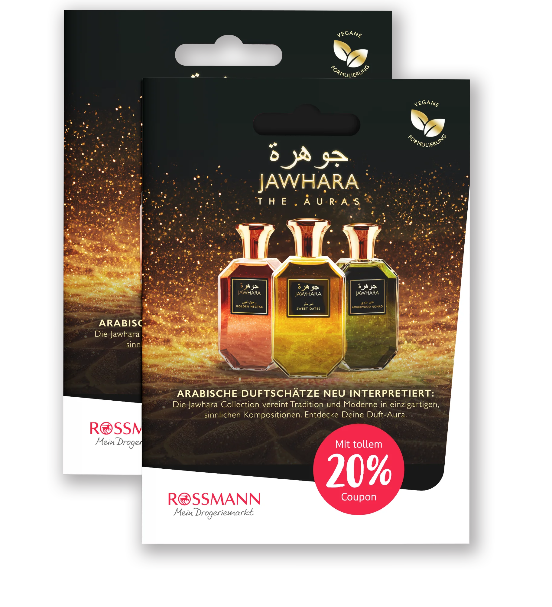 Jawhara Collection arabische Düfte Wüste Regalbroschüre Mockup